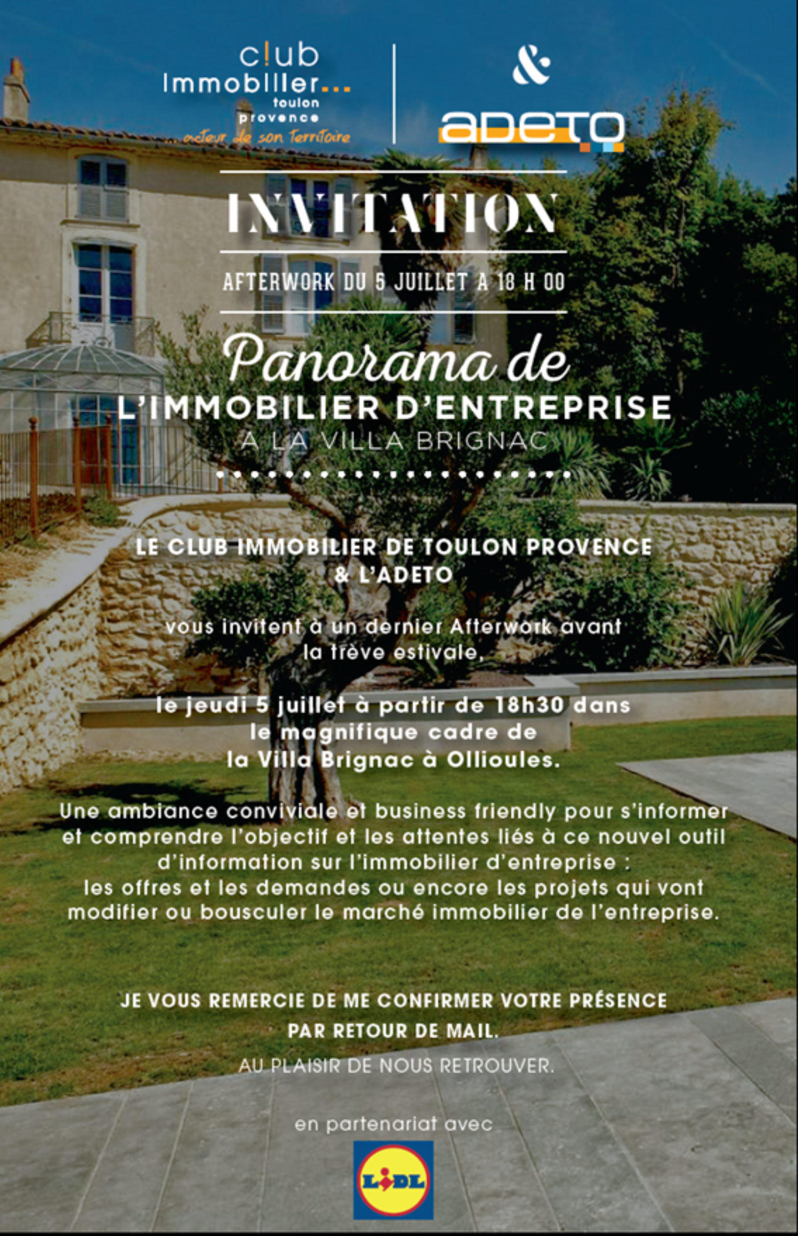 Invitation Afterwork Citp Villa Brignac Pie 05 07 2018